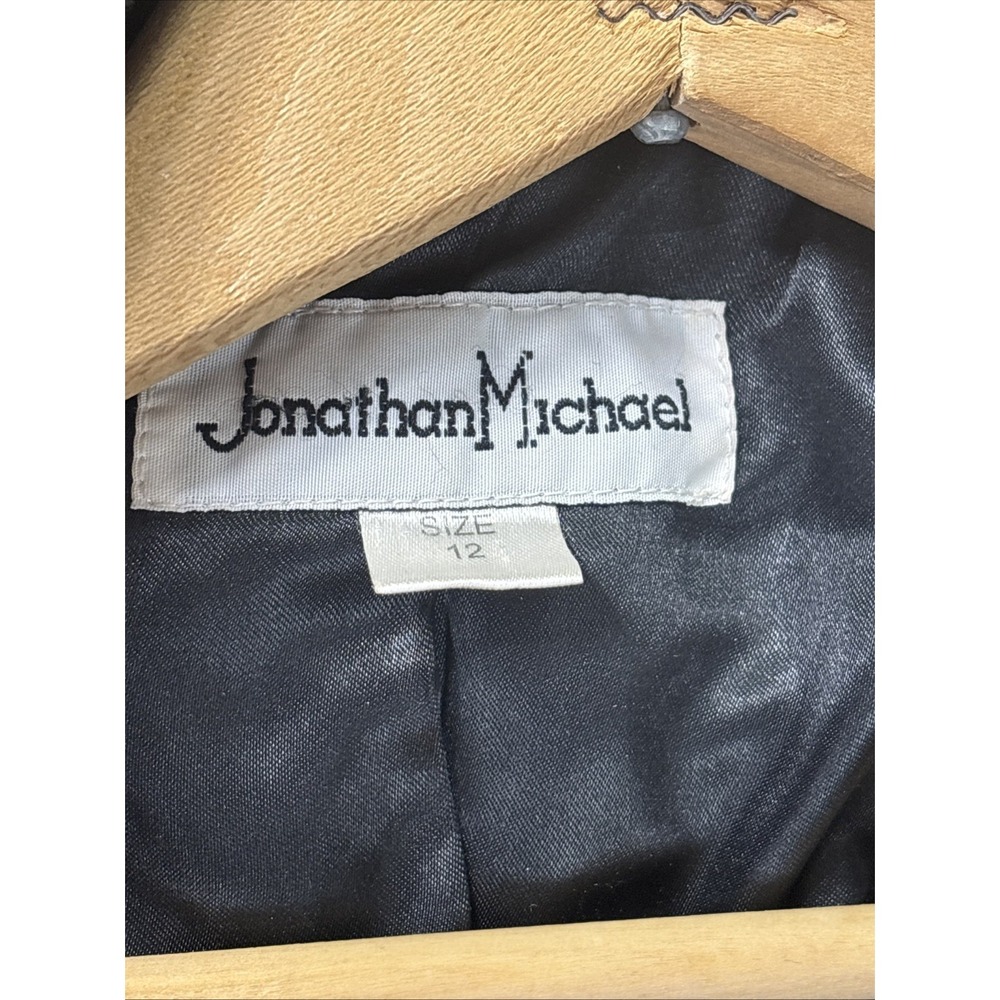 Vintage Jonathan Michael Women's Lambswool Herringbone Overcoat Gray Long Coat - Picture 7 of 11
